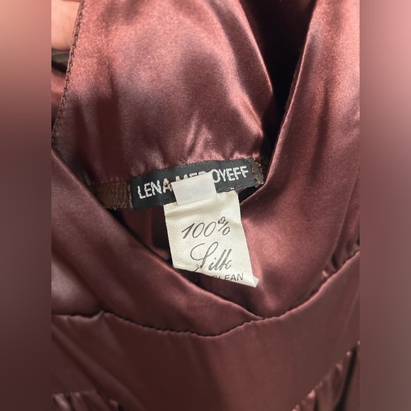 Lena medoyeff 100% silk brown dress - Picture 6 of 8